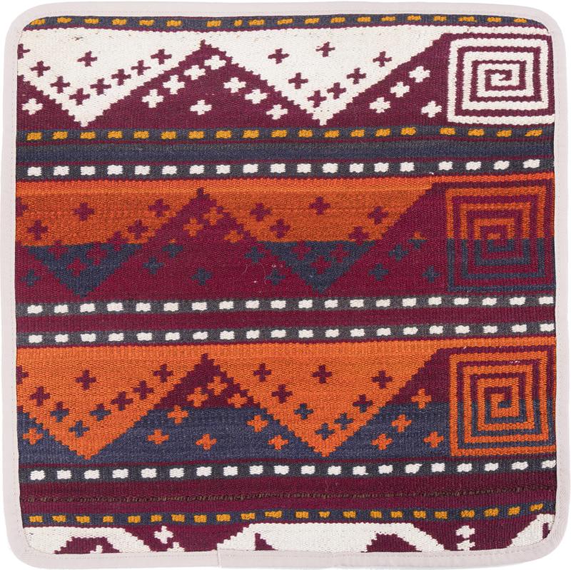 Afghan rug Kilim Afghan Cushion Cover 40x40 40x40, Persian Rug Knotted by hand