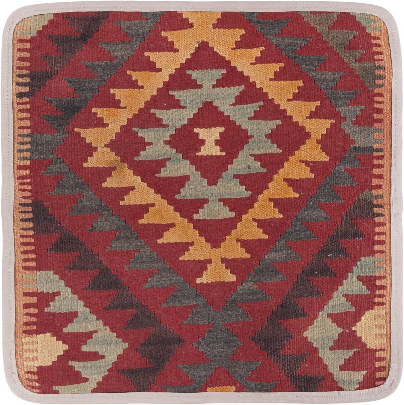 Afghan rug Kilim Afghan Cushion Cover 40x40 40x40, Persian Rug Knotted by hand