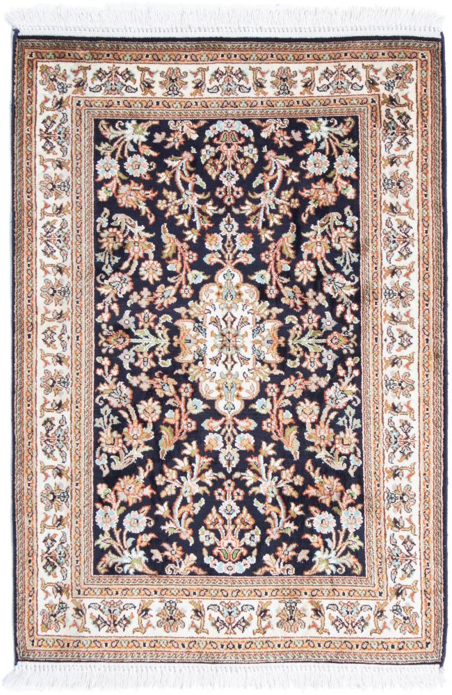 Indo rug Kashmir Silk 3'1"x2'2" 3'1"x2'2", Persian Rug Knotted by hand