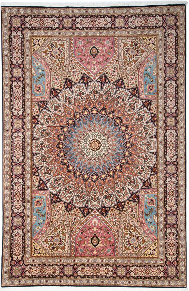 Tapete persa Tabriz 50Raj 305x203 305x203, Tapete persa Atado à mão