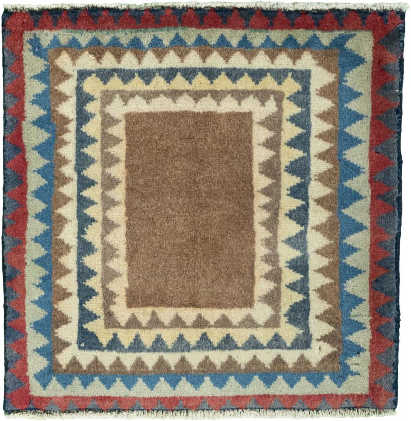 Alfombra persa Persia Gabbeh Ghashghai 57x57 57x57, Alfombra persa Anudado a mano