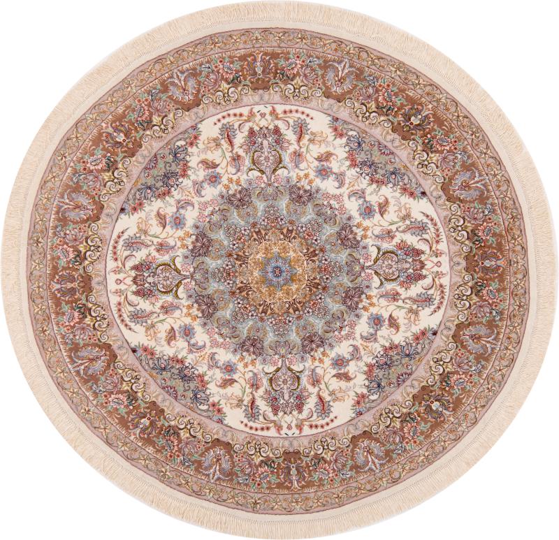 Persian Rug Tabriz 60Raj Silk Warp 151x149 151x149, Persian Rug Knotted by hand