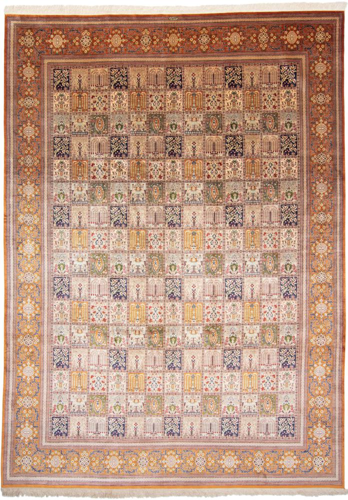 Persian Rug Qum Silk 347x251 347x251, Persian Rug Knotted by hand
