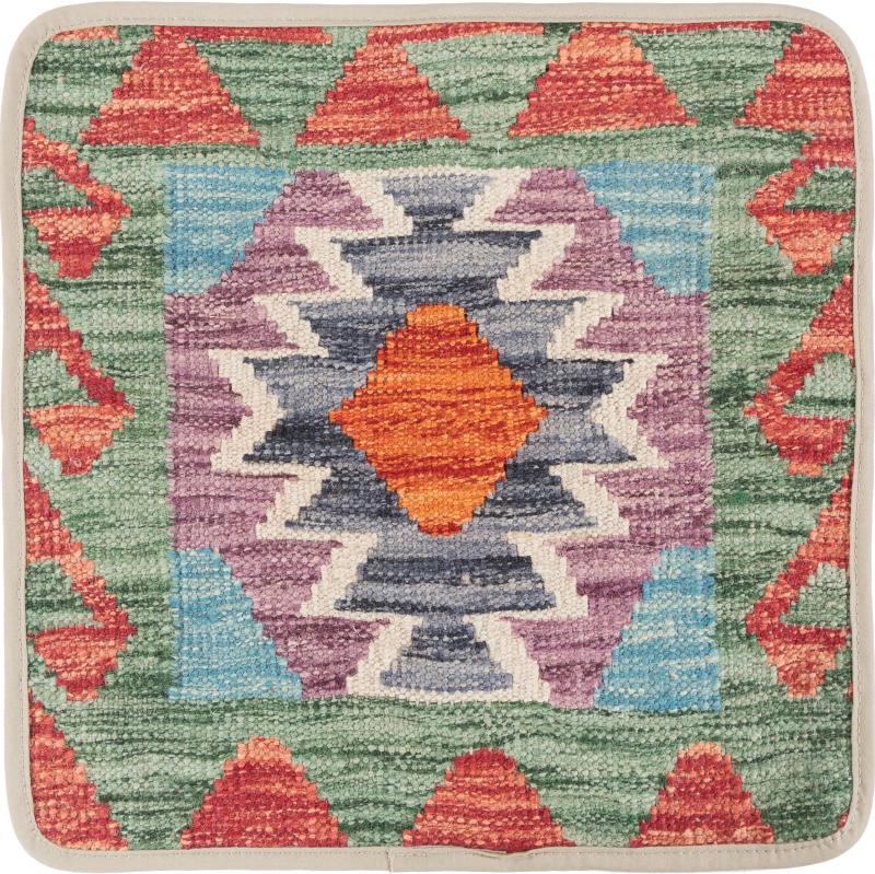 Afghan rug Kilim Afghan Cushion Cover 40x40 40x40, Persian Rug Knotted by hand