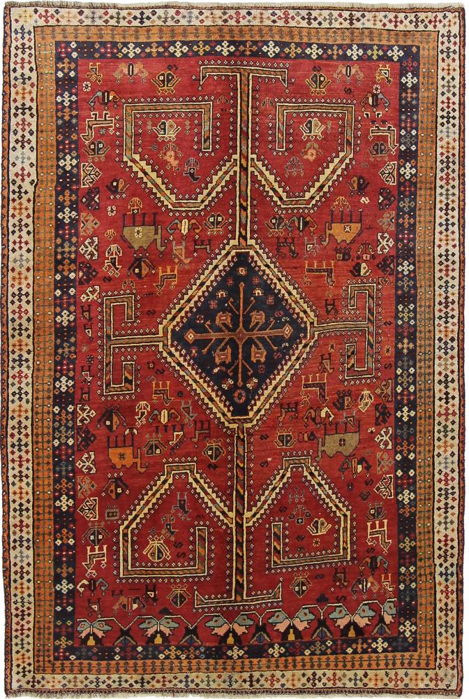 Persisk tæppe Ghashghai 202x133 202x133, Persisk tæppe Knyttet i hånden