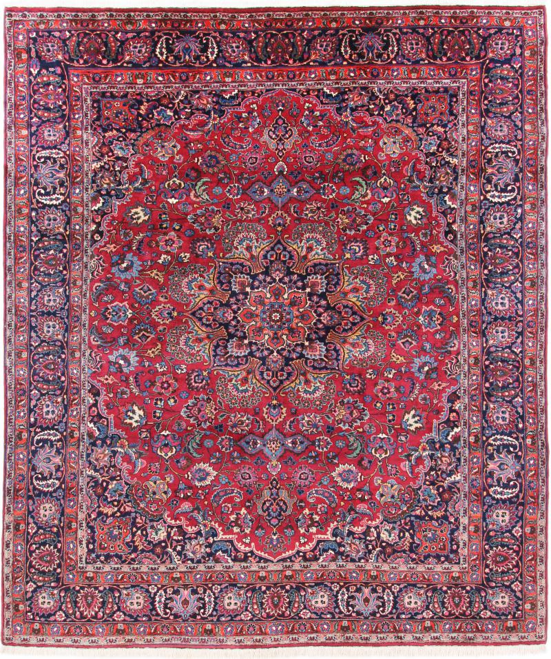 Tapete persa Mashhad 10'3"x8'9" 10'3"x8'9", Tapete persa Atado à mão