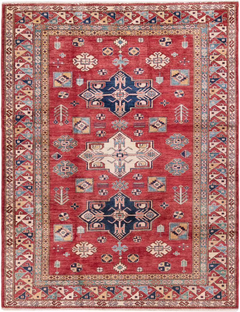 Afghan rug Super Kazak 222x172 222x172, Persian Rug Knotted by hand