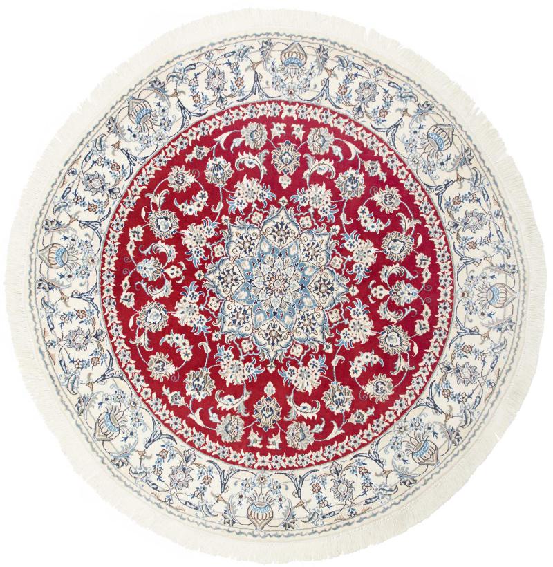 Tapis persan Naïn 6'7"x6'7" 6'7"x6'7", Tapis persan Noué à la main
