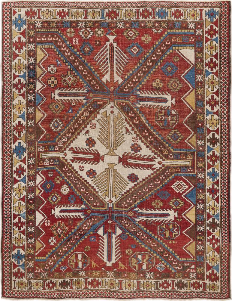 Russisk tæppe Shirvan Antikke 150x119 150x119, Persisk tæppe Knyttet i hånden