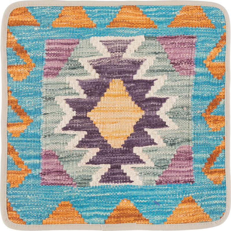 Afghan rug Kilim Afghan Cushion Cover 40x40 40x40, Persian Rug Knotted by hand