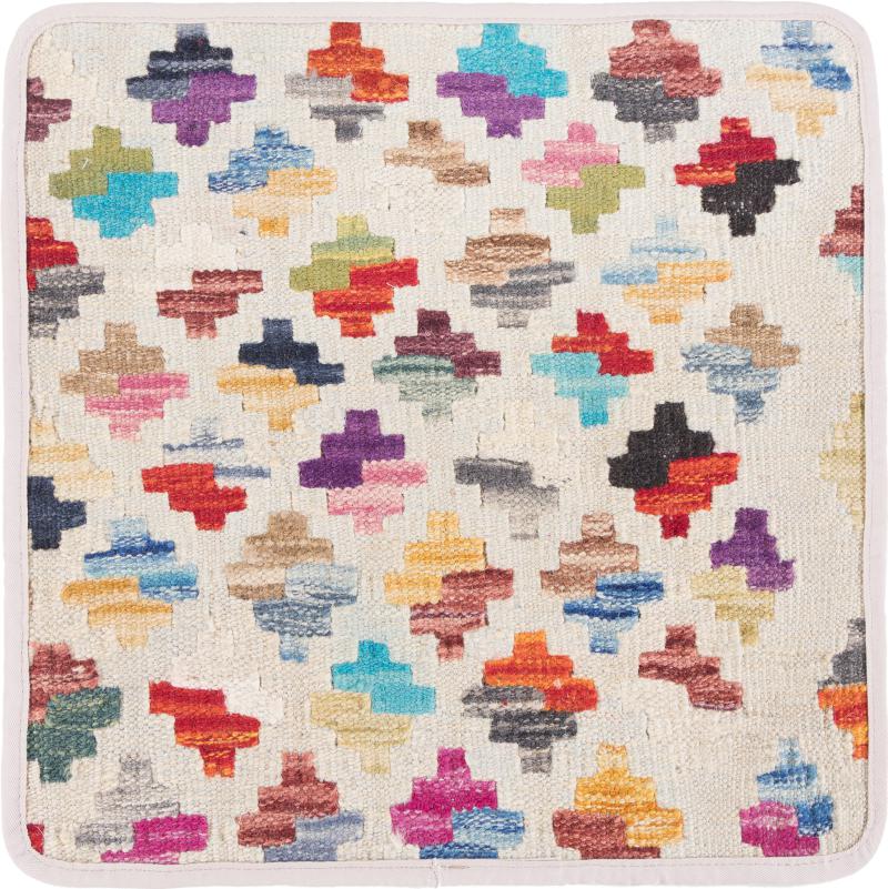 Afghan rug Kilim Afghan Cushion Cover 40x40 40x40, Persian Rug Knotted by hand