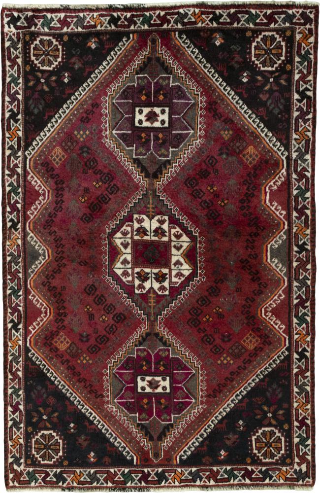 Persian Rug Shiraz 5'3"x3'7" 5'3"x3'7", Persian Rug Knotted by hand