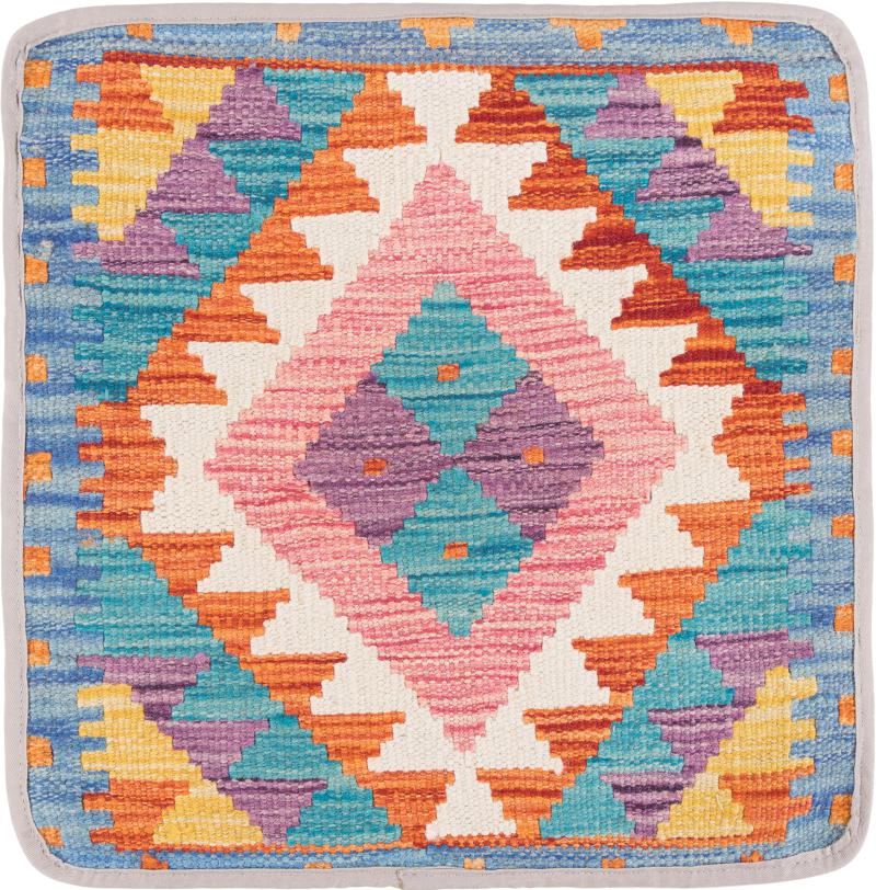 Afghan rug Kilim Afghan Cushion Cover 40x40 40x40, Persian Rug Knotted by hand