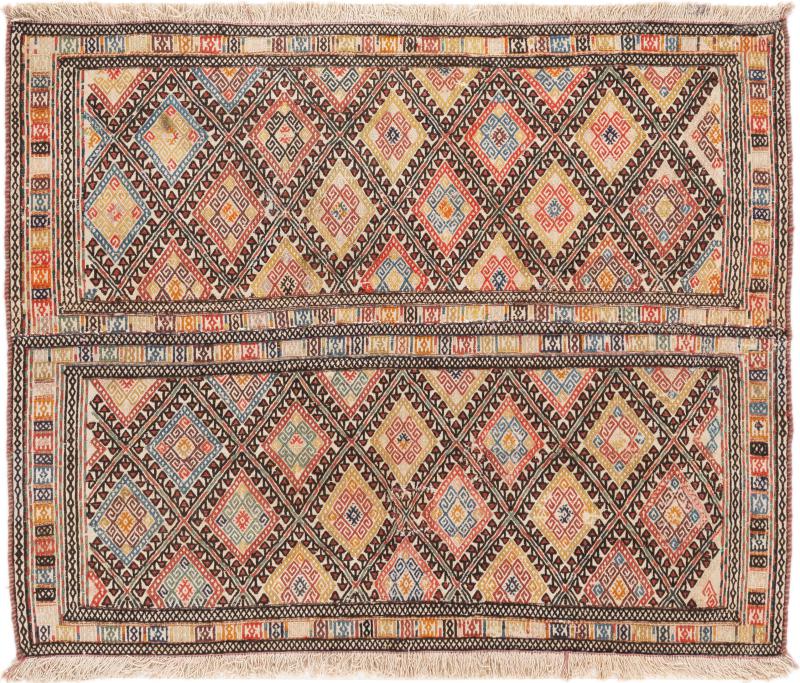 Tappeto persiano Kilim Fars Soumak 100x81 100x81, Tappeto persiano Annodato a mano