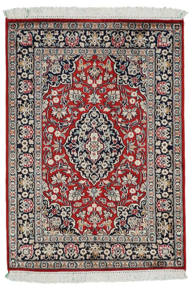 インドのカーペット カシミール シルク 89x66 89x66,  ペルシャ絨毯 手織り