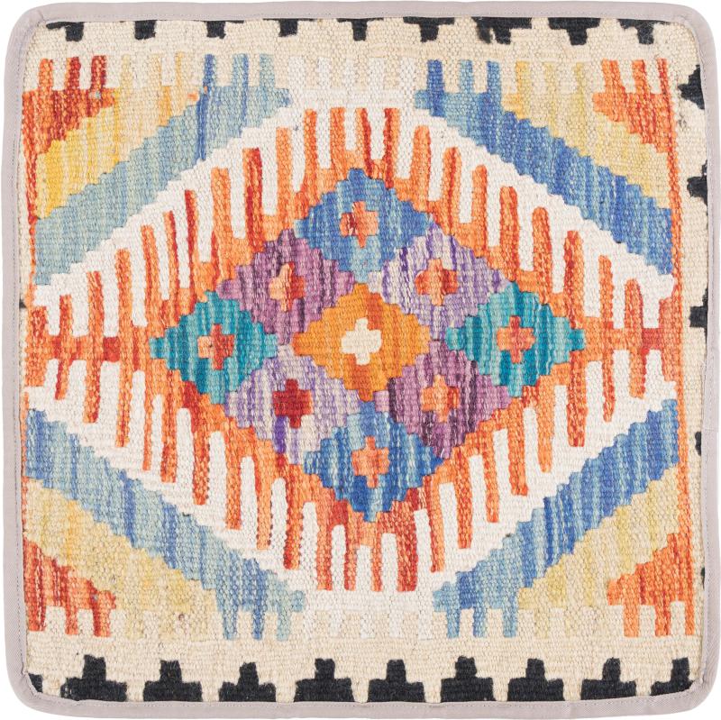 Afghan rug Kilim Afghan Cushion Cover 40x40 40x40, Persian Rug Knotted by hand