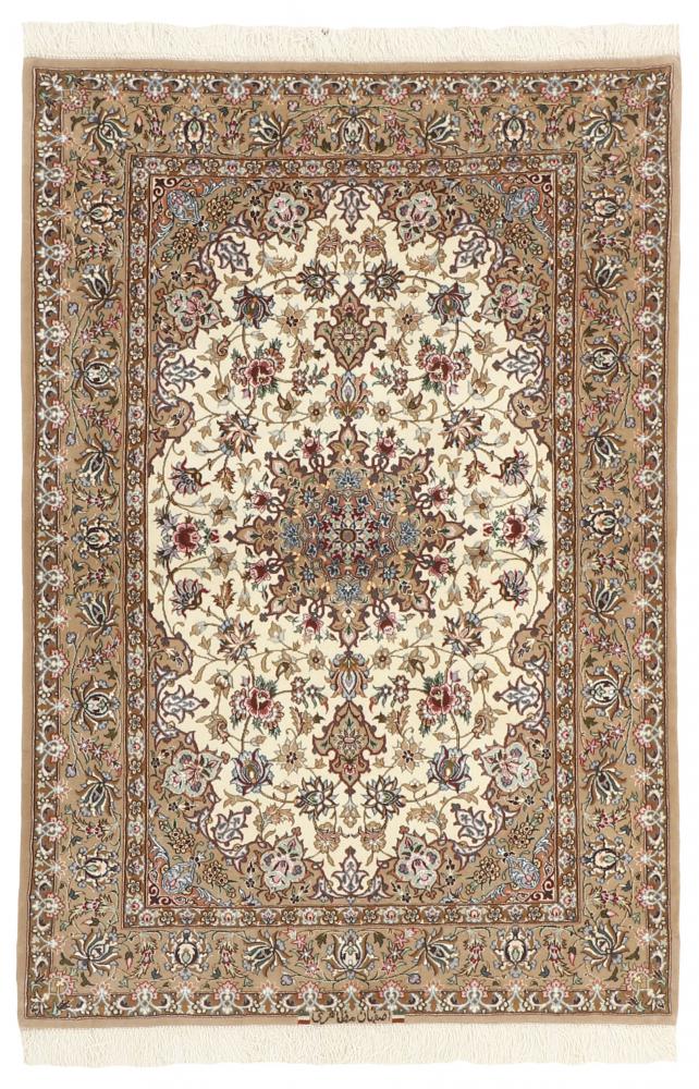 Perzsa szőnyeg Iszfahán Selyemfonal 5'5"x3'8" 5'5"x3'8", Perzsa szőnyeg Kézzel csomózva