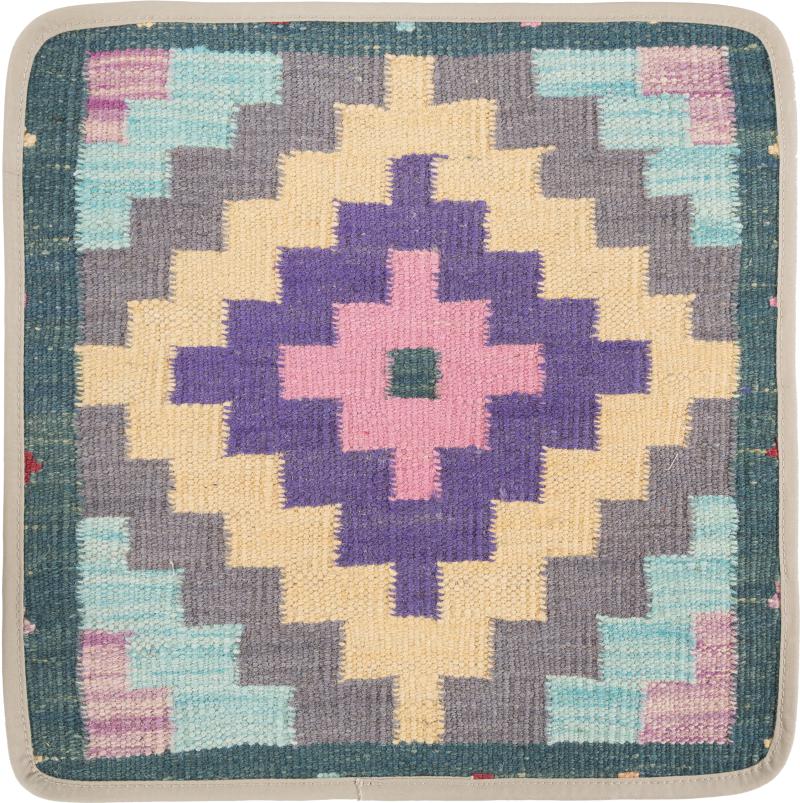 Afghan rug Kilim Afghan Cushion Cover 40x40 40x40, Persian Rug Knotted by hand