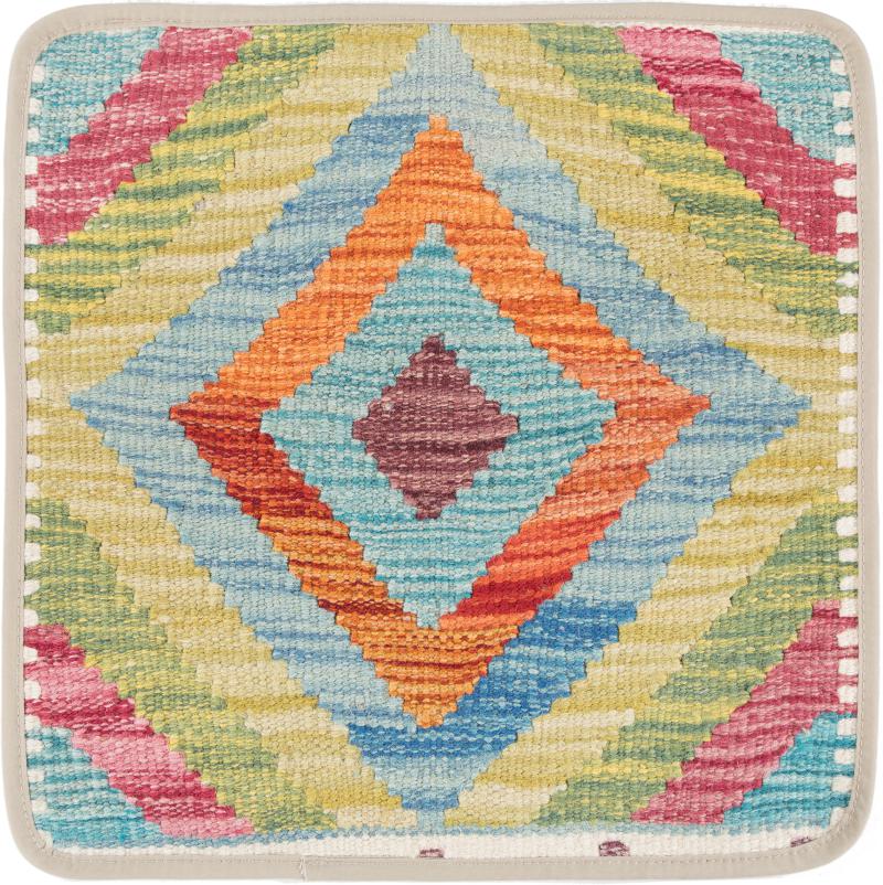Afghanska mattan Kilim Afghan Kuddfodral 40x40 40x40, Persisk matta Knuten för hand