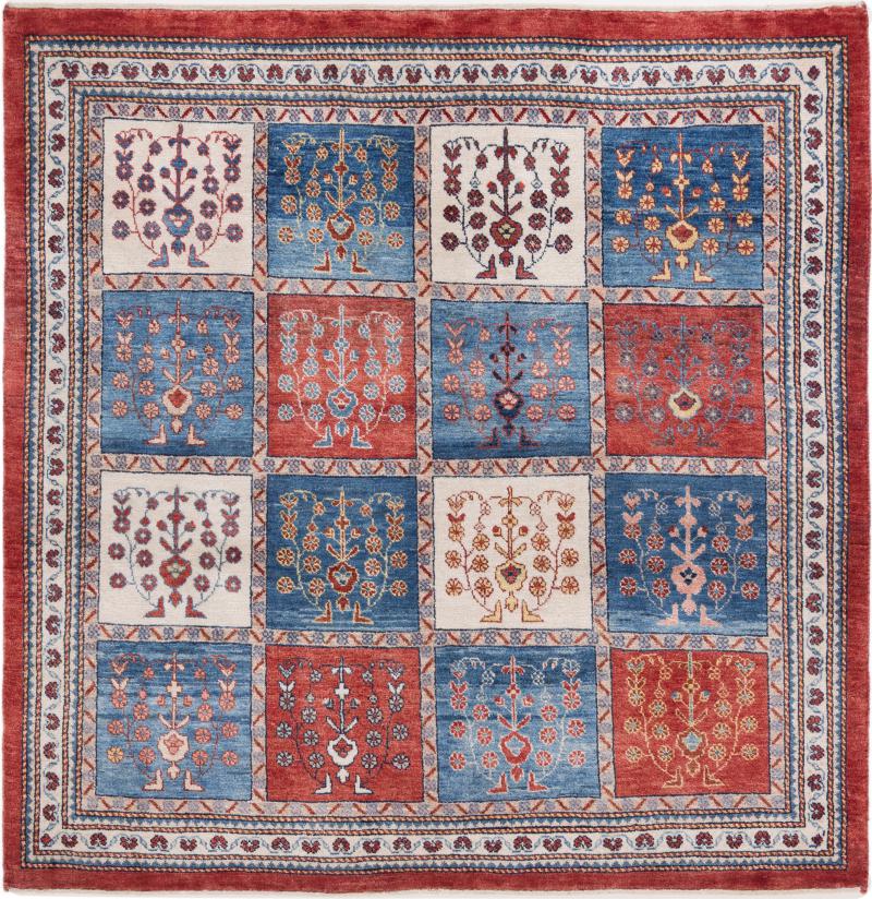 Persisk tæppe Persisk Gabbeh Loribaft Z 123x121 123x121, Persisk tæppe Knyttet i hånden