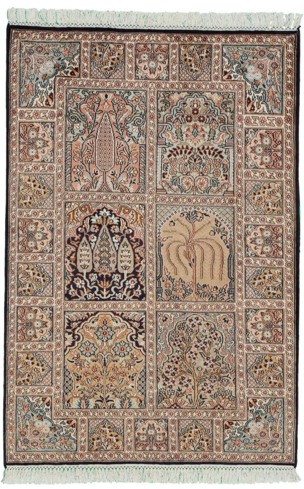 Indisk tæppe Kashmir Silke 121x79 121x79, Persisk tæppe Knyttet i hånden