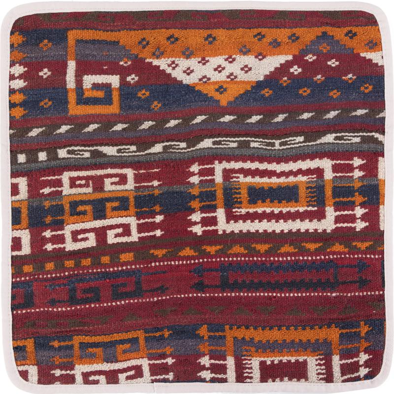 Afghan rug Kilim Afghan Cushion Cover 40x40 40x40, Persian Rug Knotted by hand