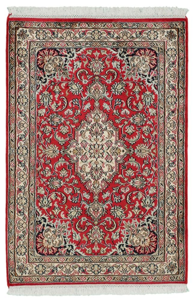 Alfombra india Cachemira de Seda 91x63 91x63, Alfombra persa Anudado a mano