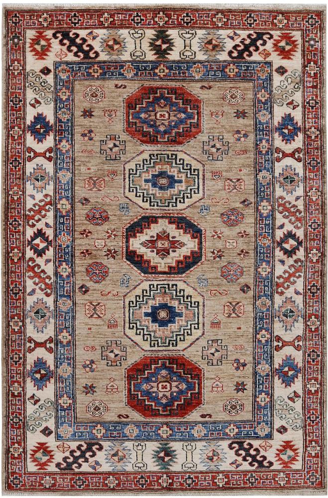 Tapis afghan Kazak 186x123 186x123, Tapis persan Noué à la main