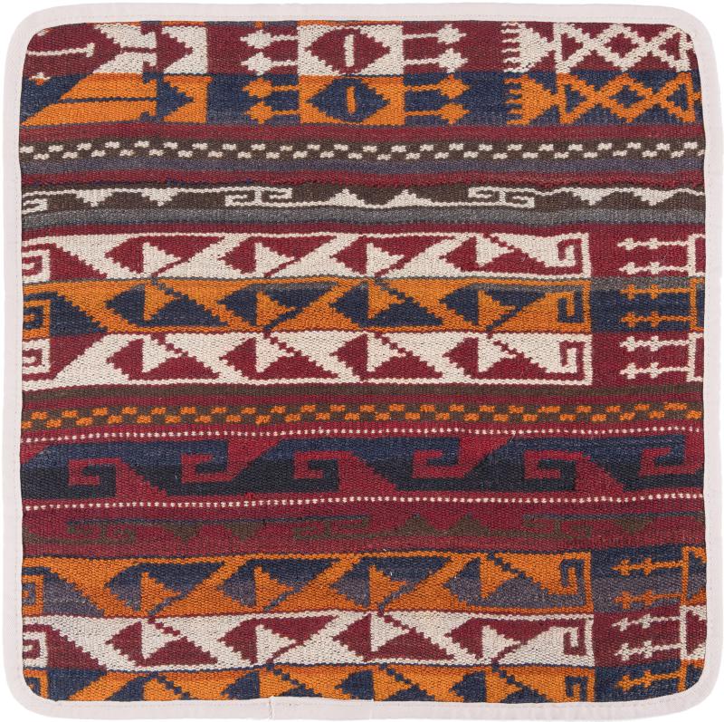 Afghan rug Kilim Afghan Cushion Cover 40x40 40x40, Persian Rug Knotted by hand