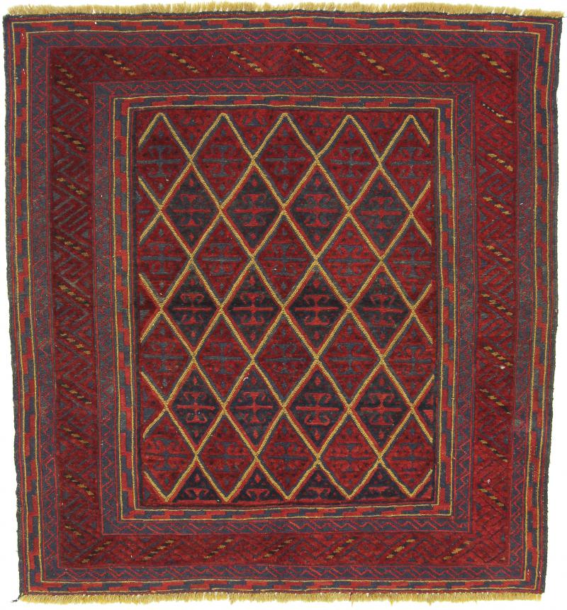 Afghan rug Nimbaft 125x112 125x112, Persian Rug Knotted by hand