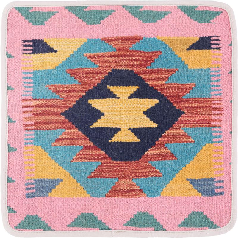 Afghan rug Kilim Afghan Cushion Cover 40x40 40x40, Persian Rug Knotted by hand