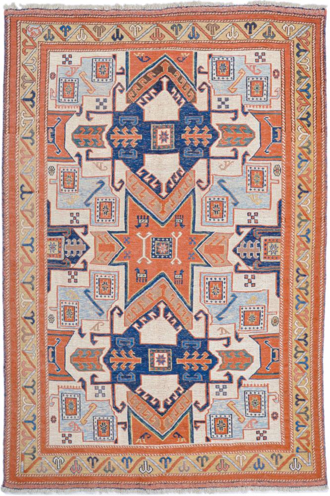 Tapete persa Soumak Velho 214x141 214x141, Tapete persa Atado à mão