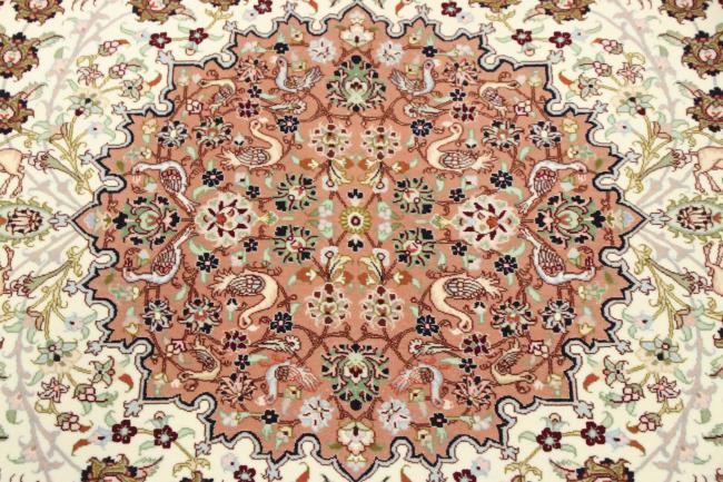 Tabriz 60Raj Signé Chaîne de Soie - 8
