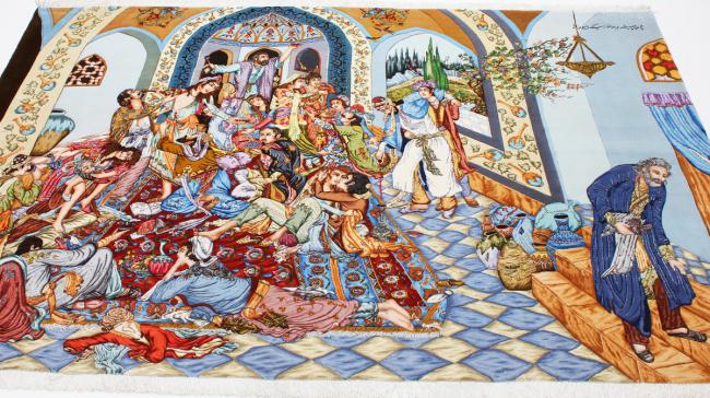 Tabriz Bild 50Raj Ordito in Seta - 7