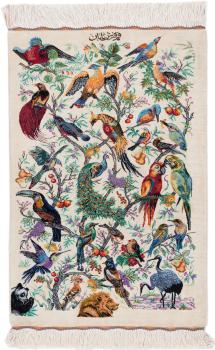 Qum Zijde Signed Farsh Taban 74x39