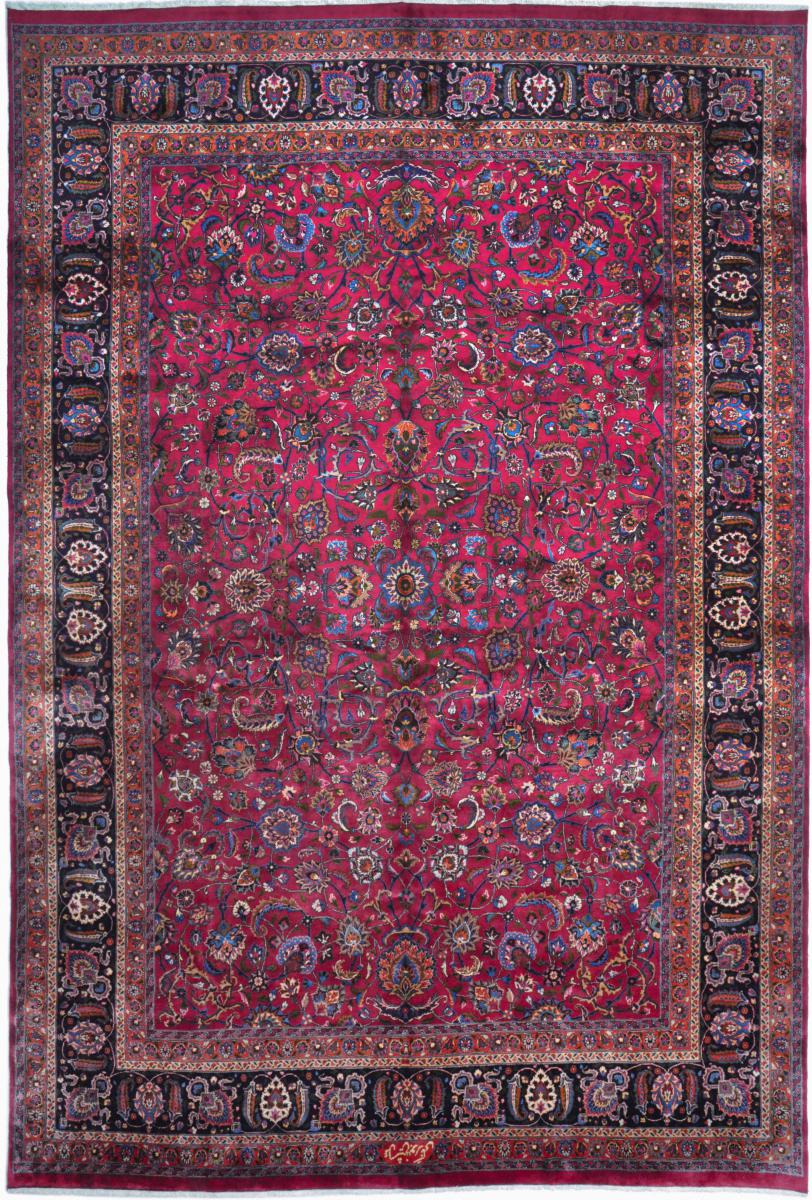 Tapete persa Mashhad Antigo 16'3"x10'11" 16'3"x10'11", Tapete persa Atado à mão