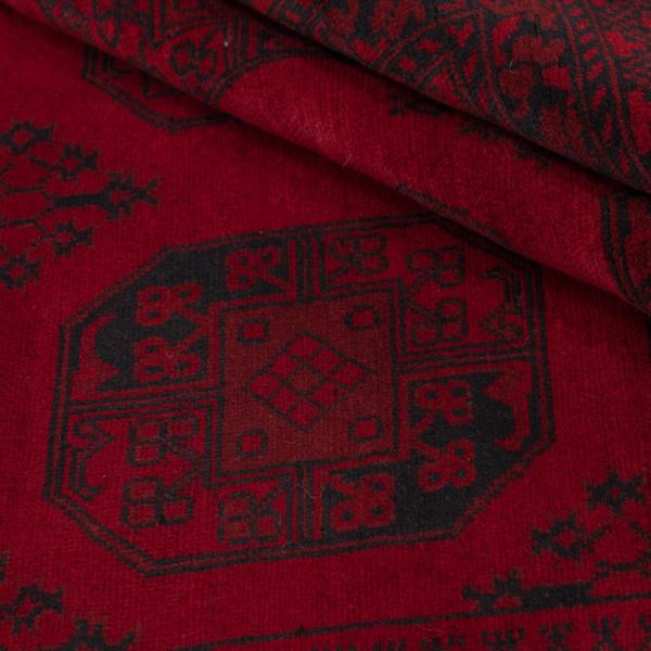 Afgan Akhche szőnyeg piros és fekete színben