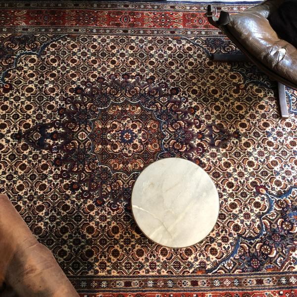 Traditional Persian rug with medallion pattern