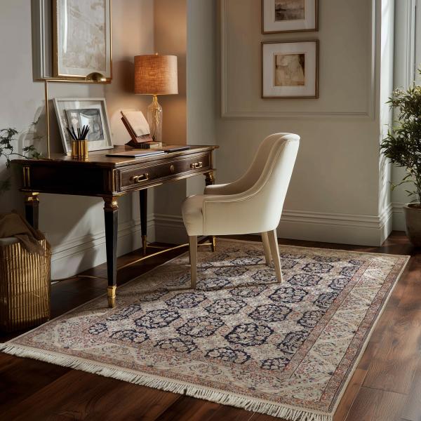 Kézzel csomózott perzsa szőnyeg Nain a dolgozószobában