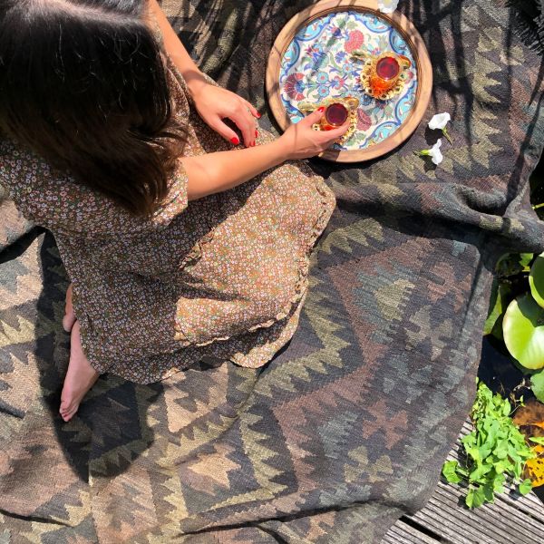 Afghan Kilim rugs in boho style