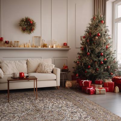 Elegáns nappali klasszikus mintájú Keshan szőnyeggel