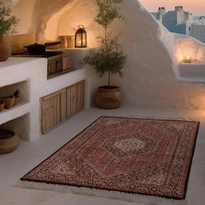 Kézzel csomózott perzsa szőnyeg Bidjarból klasszikus medallonnal