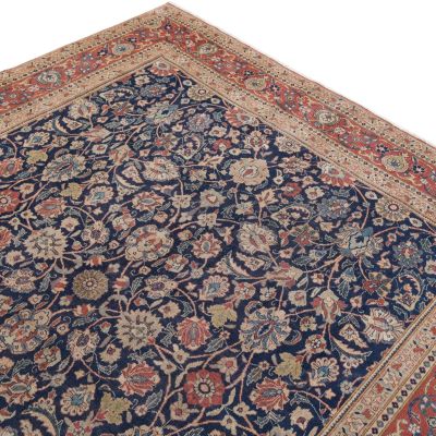 Antique hand-knotted oriental rug with traditional pattern