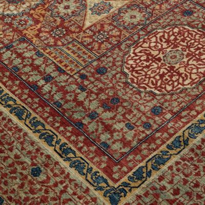 Mamluk rug with geometric medallion and oriental pattern design