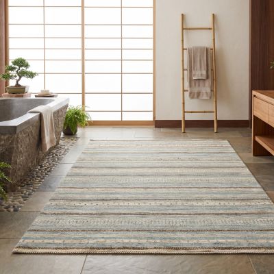 Tapis naturel noué main dans le style Japandi