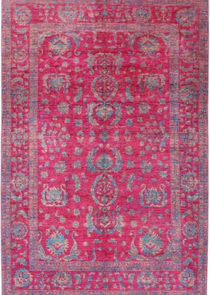 Pinkfarvet Ziegler Farahan tæppe med florale ornamenter – klassiske mønstre i moderne design