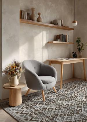 Fladvævet design tæppe med zigzag-mønster