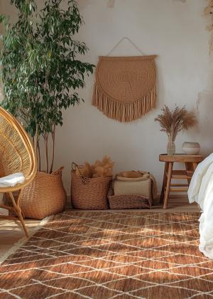 Berber Teppich aus Marokko im Schlafzimmer