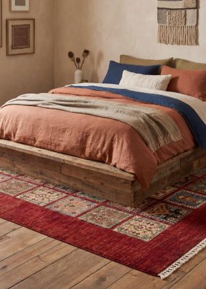 Bunter Teppich mit Patchwork-Optik und farbenfrohen