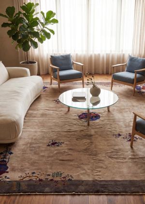 Living room with a hand-knotted Chinese rug